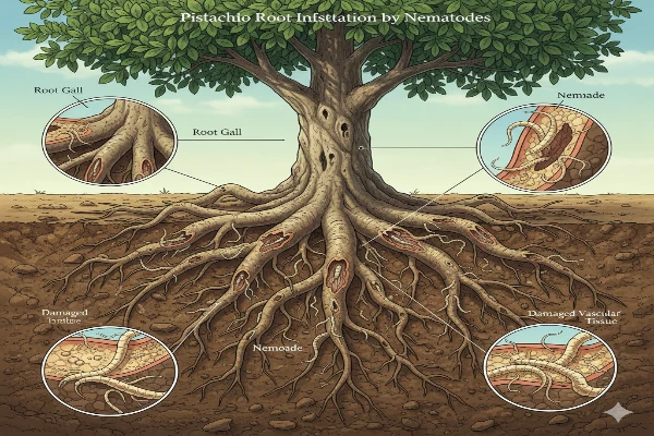علت ظهور نماتد پسته در باغات 